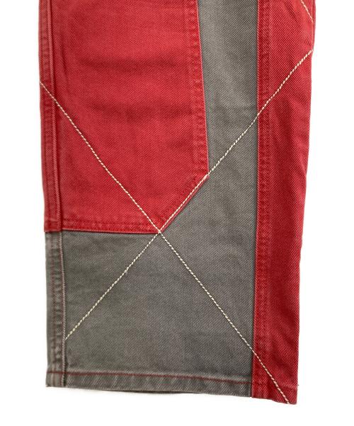 SUPREME（シュプリーム）SUPREME (シュプリーム) 2-Tone Paneled Jean グレー×レッド サイズ:30の古着・服飾アイテム
