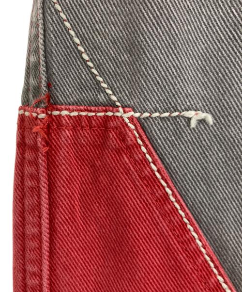SUPREME（シュプリーム）SUPREME (シュプリーム) 2-Tone Paneled Jean グレー×レッド サイズ:30の古着・服飾アイテム