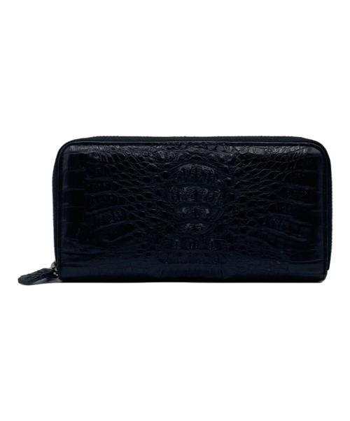 Maturi Japan（マトゥーリ ジャパン）Maturi Japan (マトゥーリ ジャパン) クロコダイル ダブルラウンドファスナー 長財布 ブラックの古着・服飾アイテム