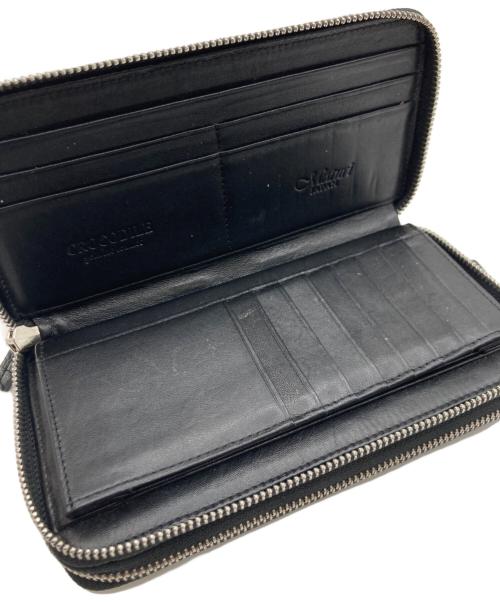 Maturi Japan（マトゥーリ ジャパン）Maturi Japan (マトゥーリ ジャパン) クロコダイル ダブルラウンドファスナー 長財布 ブラックの古着・服飾アイテム