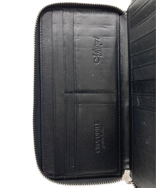 Maturi Japan（マトゥーリ ジャパン）Maturi Japan (マトゥーリ ジャパン) クロコダイル ダブルラウンドファスナー 長財布 ブラックの古着・服飾アイテム