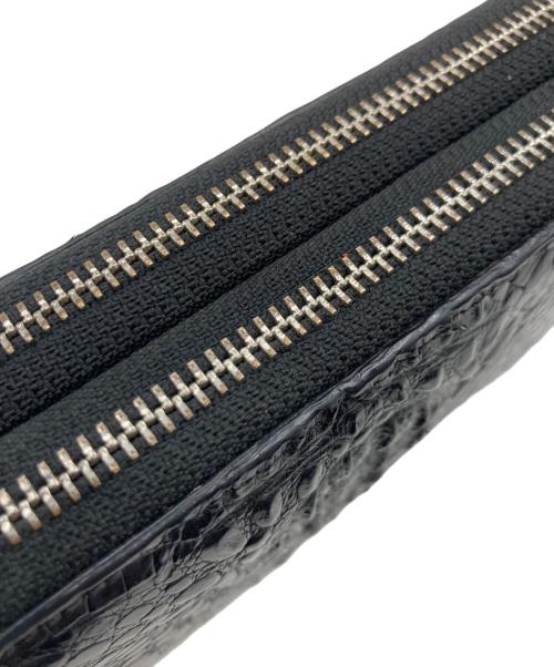 Maturi Japan（マトゥーリ ジャパン）Maturi Japan (マトゥーリ ジャパン) クロコダイル ダブルラウンドファスナー 長財布 ブラックの古着・服飾アイテム