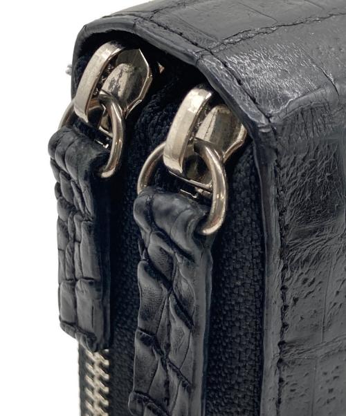 Maturi Japan（マトゥーリ ジャパン）Maturi Japan (マトゥーリ ジャパン) クロコダイル ダブルラウンドファスナー 長財布 ブラックの古着・服飾アイテム