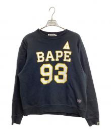 A BATHING APE（ア ベイシング エイプ）の古着「MILITARY PADDED RELAXED CREWNECK M」｜ブラック