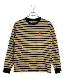 HUMAN MADE（ヒューマンメイド）の古着「HUMAN MADE Striped T-shirt」｜ブラック×ベージュ