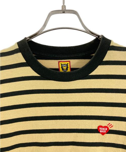 HUMAN MADE（ヒューマンメイド）HUMAN MADE (ヒューマンメイド) HUMAN MADE Striped T-shirt ブラック×ベージュ サイズ:Mの古着・服飾アイテム