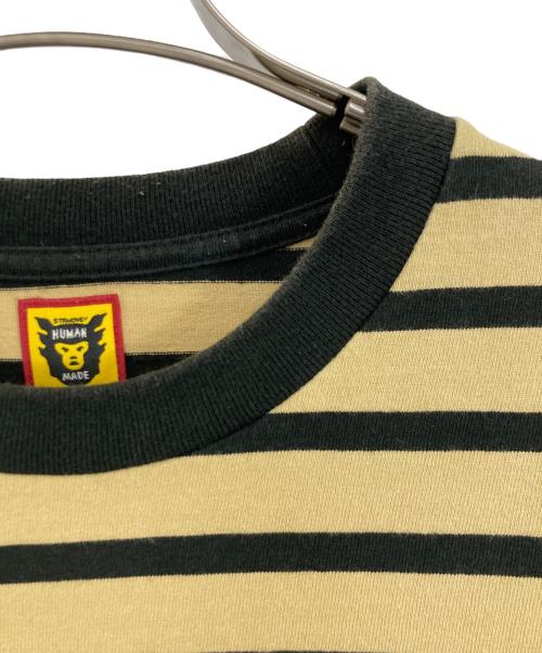 HUMAN MADE（ヒューマンメイド）HUMAN MADE (ヒューマンメイド) HUMAN MADE Striped T-shirt ブラック×ベージュ サイズ:Mの古着・服飾アイテム