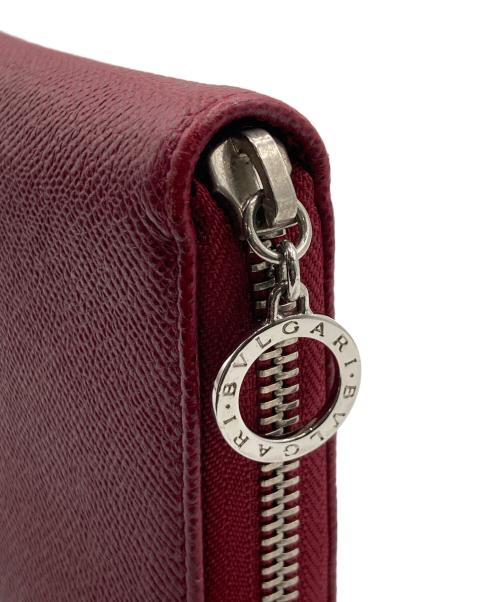 BVLGARI（ブルガリ）BVLGARI (ブルガリ) BVLGARI ラウンドファスナー長財布  レッドの古着・服飾アイテム