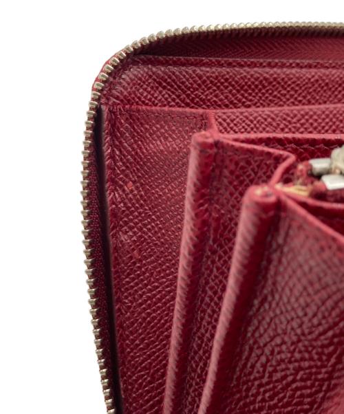 BVLGARI（ブルガリ）BVLGARI (ブルガリ) BVLGARI ラウンドファスナー長財布  レッドの古着・服飾アイテム