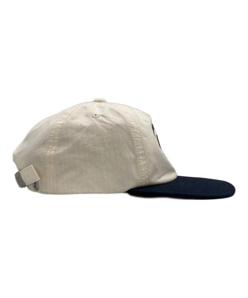 HUMAN MADE（ヒューマンメイド）HUMAN MADE (ヒューマンメイド) DRY ALLS 5 PANEL RIP STOP CAP ネイビー×ベージュの古着・服飾アイテム