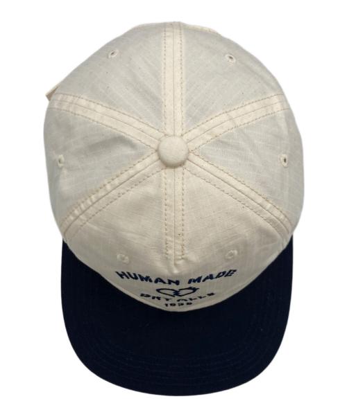 HUMAN MADE（ヒューマンメイド）HUMAN MADE (ヒューマンメイド) DRY ALLS 5 PANEL RIP STOP CAP ネイビー×ベージュの古着・服飾アイテム