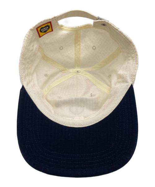HUMAN MADE（ヒューマンメイド）HUMAN MADE (ヒューマンメイド) DRY ALLS 5 PANEL RIP STOP CAP ネイビー×ベージュの古着・服飾アイテム