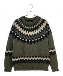 BATONER（バトナ―）の古着「BATONER MOHAIR NORDIC CREW NECK」｜グリーン