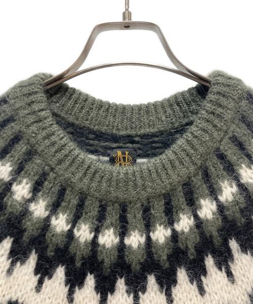 BATONER（バトナ―）BATONER (バトナ―) BATONER MOHAIR NORDIC CREW NECK グリーン サイズ:1の古着・服飾アイテム