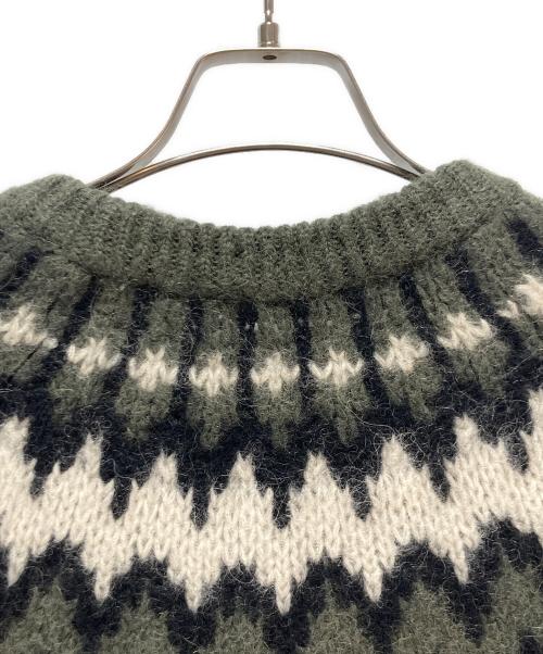 BATONER（バトナ―）BATONER (バトナ―) BATONER MOHAIR NORDIC CREW NECK グリーン サイズ:1の古着・服飾アイテム