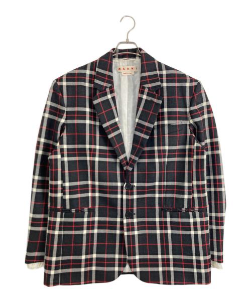 MARNI（マルニ）MARNI (マルニ) MARNI (マルニ) テーラードジャケット ブラック×レッド サイズ:44の古着・服飾アイテム
