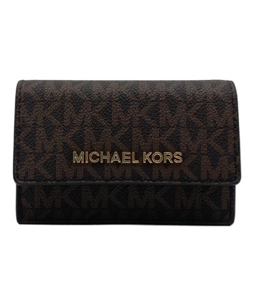 MICHAEL KORS（マイケル・コース）MICHAEL KORS (マイケルコース) MICHAEL KORS 総柄カードケース ブラウンの古着・服飾アイテム