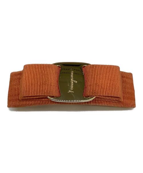 Salvatore Ferragamo（サルヴァトーレ フェラガモ）Salvatore Ferragamo (サルヴァトーレ フェラガモ) リボンバレッタ ピンクの古着・服飾アイテム