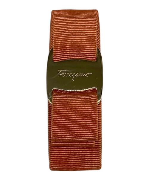 Salvatore Ferragamo（サルヴァトーレ フェラガモ）Salvatore Ferragamo (サルヴァトーレ フェラガモ) リボンバレッタ ピンクの古着・服飾アイテム