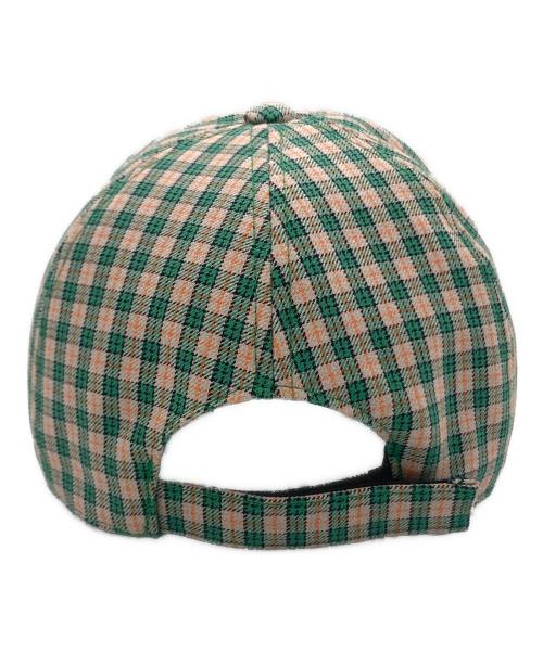 MIU MIU（ミュウミュウ）MIU MIU (ミュウミュウ) MIUMIU ベースボールキャップ グリーン×オレンジ サイズ:Mの古着・服飾アイテム