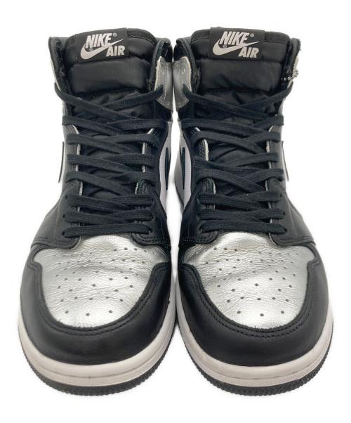 NIKE（ナイキ）NIKE (ナイキ) WMNS AIR JORDAN 1 HIGH OG ブラック×ホワイト×シルバー サイズ:US 10の古着・服飾アイテム