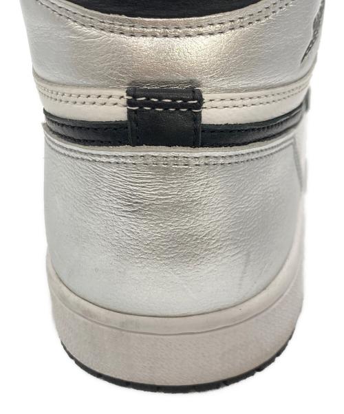 NIKE（ナイキ）NIKE (ナイキ) WMNS AIR JORDAN 1 HIGH OG ブラック×ホワイト×シルバー サイズ:US 10の古着・服飾アイテム