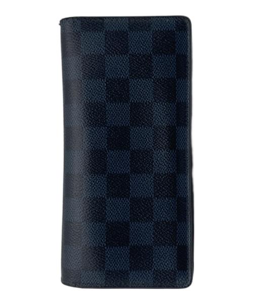LOUIS VUITTON（ルイ ヴィトン）LOUIS VUITTON (ルイ ヴィトン) LOUIS VUITTON ポルトフォイユ･ブラザ 長財布 ブラック×ネイビーの古着・服飾アイテム