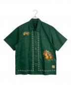 HUFハフ）の古着「HUF X MIDNIGHT ORGANIC POMONA WORK SHIRT」｜グリーン