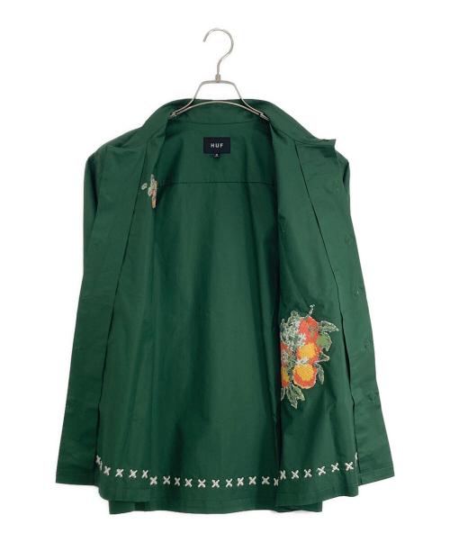 HUF（ハフ）HUF (ハフ) HUF X MIDNIGHT ORGANIC POMONA WORK SHIRT グリーン サイズ:Mの古着・服飾アイテム