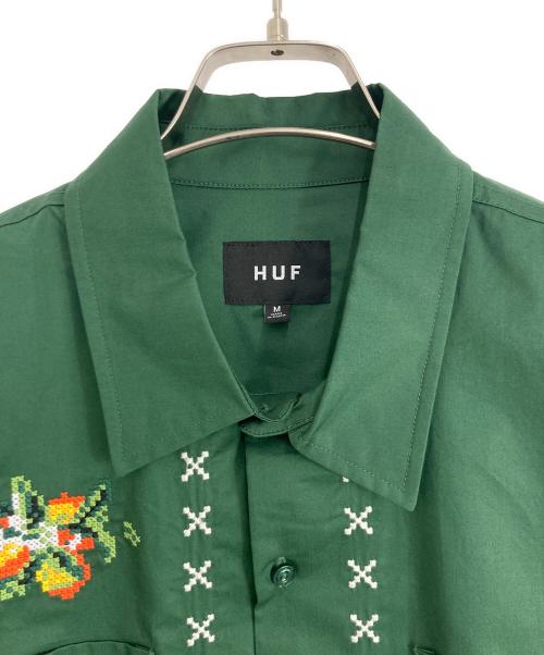 HUF（ハフ）HUF (ハフ) HUF X MIDNIGHT ORGANIC POMONA WORK SHIRT グリーン サイズ:Mの古着・服飾アイテム