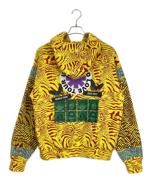 RED HOT CHILI PEPPERS（レッドホットチリペッパーズ）RED HOT CHILI PEPPERS (レッドホットチリペッパーズ) Michael Rios Special Artist Hoodie レッド×イエロー サイズ:Mの古着・服飾アイテム