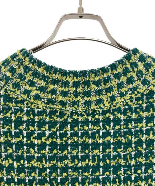 SHIPS（シップス）SHIPS (シップス) ニット ツイード Vネック ベスト グリーン サイズ:表記なしの古着・服飾アイテム