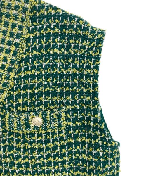 SHIPS（シップス）SHIPS (シップス) ニット ツイード Vネック ベスト グリーン サイズ:表記なしの古着・服飾アイテム