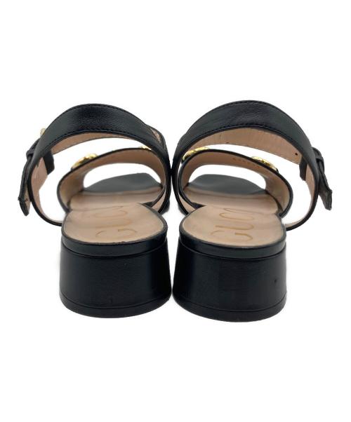 GUCCI（グッチ）GUCCI (グッチ) GUCCI ホースビット付きサンダル ブラック×ベージュ サイズ:38の古着・服飾アイテム