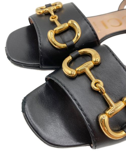 GUCCI（グッチ）GUCCI (グッチ) GUCCI ホースビット付きサンダル ブラック×ベージュ サイズ:38の古着・服飾アイテム