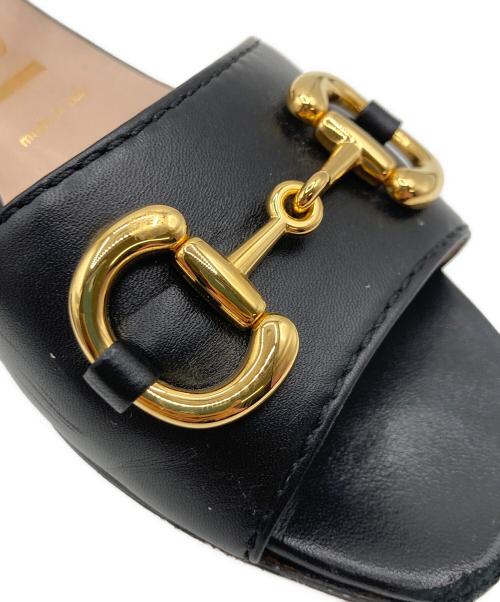 GUCCI（グッチ）GUCCI (グッチ) GUCCI ホースビット付きサンダル ブラック×ベージュ サイズ:38の古着・服飾アイテム