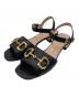 GUCCI（グッチ）の古着「GUCCI ホースビット付きサンダル」｜ブラック×ベージュ