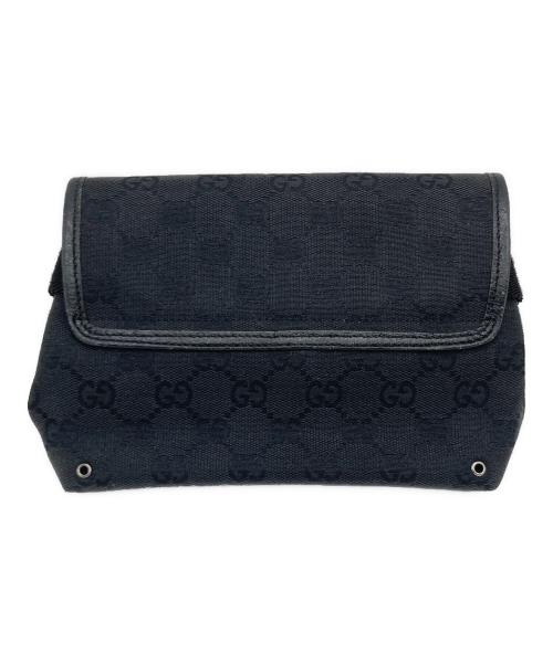 GUCCI（グッチ）GUCCI (グッチ) GUCCI GGキャンバス ウエストポーチ ブラックの古着・服飾アイテム
