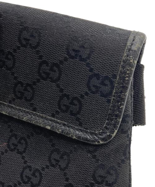 GUCCI（グッチ）GUCCI (グッチ) GUCCI GGキャンバス ウエストポーチ ブラックの古着・服飾アイテム
