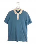PRADAプラダ）の古着「PRADA (プラダ) ポロシャツ」｜スカイブルー×ホワイト