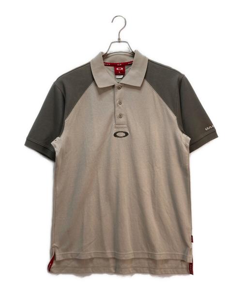 OAKLEY（オークリー）OAKLEY (オークリー) OAKLEY ギザロゴ ポロシャツ ベージュ×グレー サイズ:Lの古着・服飾アイテム