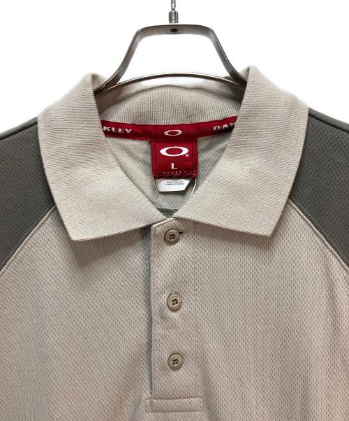 OAKLEY（オークリー）OAKLEY (オークリー) OAKLEY ギザロゴ ポロシャツ ベージュ×グレー サイズ:Lの古着・服飾アイテム