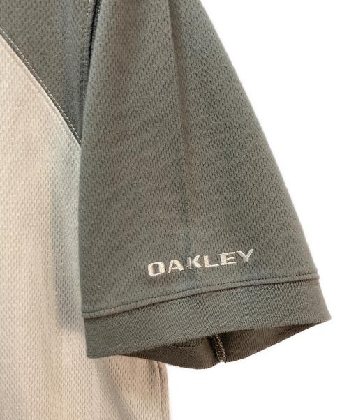 OAKLEY（オークリー）OAKLEY (オークリー) OAKLEY ギザロゴ ポロシャツ ベージュ×グレー サイズ:Lの古着・服飾アイテム