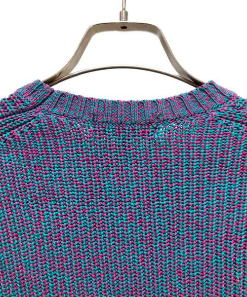 SUPREME（シュプリーム）SUPREME (シュプリーム) SUPREME Melange Rib Knit Sweater パープル×グリーン サイズ:Sの古着・服飾アイテム