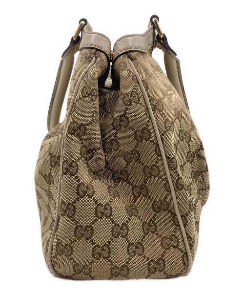GUCCI（グッチ）GUCCI (グッチ) GUCCI（グッチ）グッチシマ ハンドバッグ ホワイト×ベージュの古着・服飾アイテム