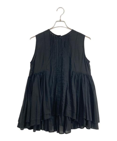 SLOBE IENA（スローブ イエナ）SLOBE IENA (スローブ イエナ) SLOBE IENA ペプラムギャザーブラウス ブラック サイズ:Fの古着・服飾アイテム