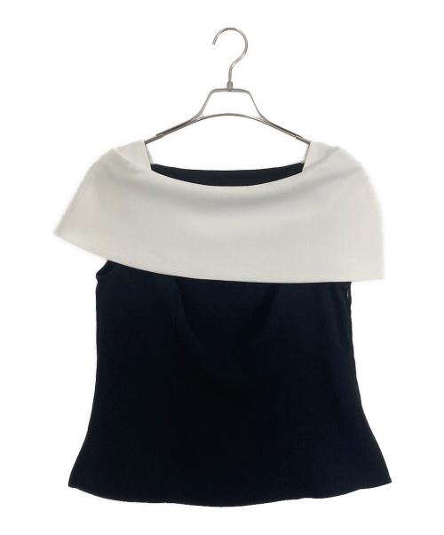 Apuweiser-riche（アプワイザーリッシェ）Apuweiser-riche (アプワイザーリッシェ) アシメオフネックブラウス ブラック×ホワイト サイズ:1の古着・服飾アイテム