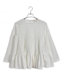 YORI（ヨリ）の古着「ティアードストレッチブラウス」｜ホワイト