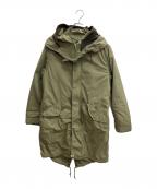 ALPHA×GOODENOUGHアルファ×グッドイナフ）の古着「ALPHA × GOODENOUGH ライナー付きモッズコート」｜オリーブ×アイボリー