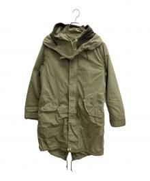 ALPHA×GOODENOUGH（アルファ×グッドイナフ）の古着「ALPHA × GOODENOUGH ライナー付きモッズコート」｜オリーブ×アイボリー